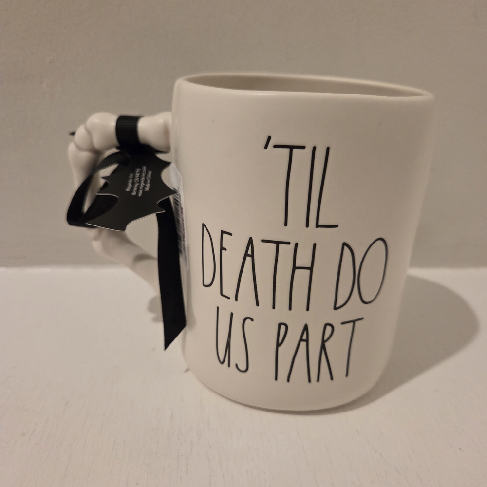 Rae Dunn Til Death Do Us Part Skeleton Couple Double Sided Halloween Mug